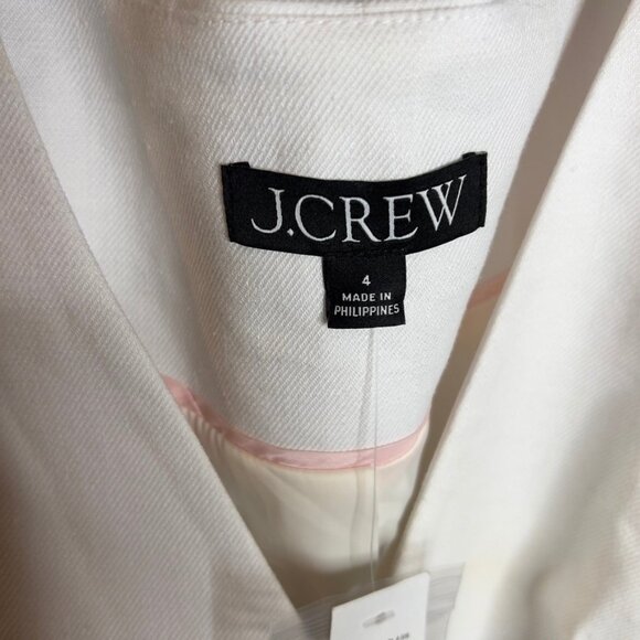J.Crew Womens Classic Vest Stretch Linen Blend White Size 4 CA761 - Picture 2 of 9